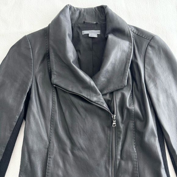 Vince Leather Scuba Jacket S Black - Picture 4 of 11